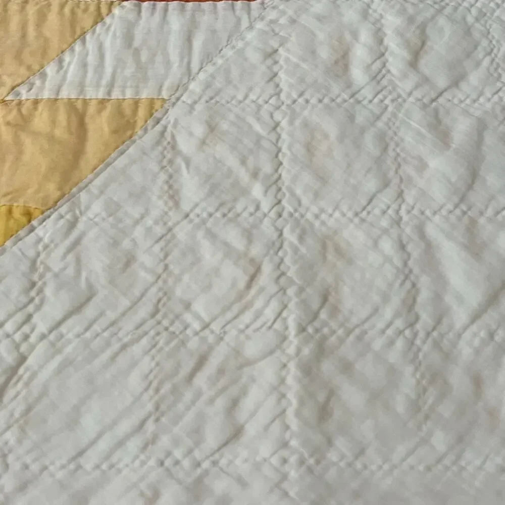 Vintage Lone Star Starburst Handmade Quilt Hand Quilted 75